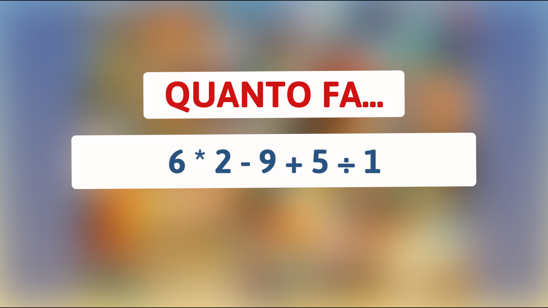 \"Sfida il tuo cervello: solo l'1% riesce a risolvere questo semplice enigma matematico!\""