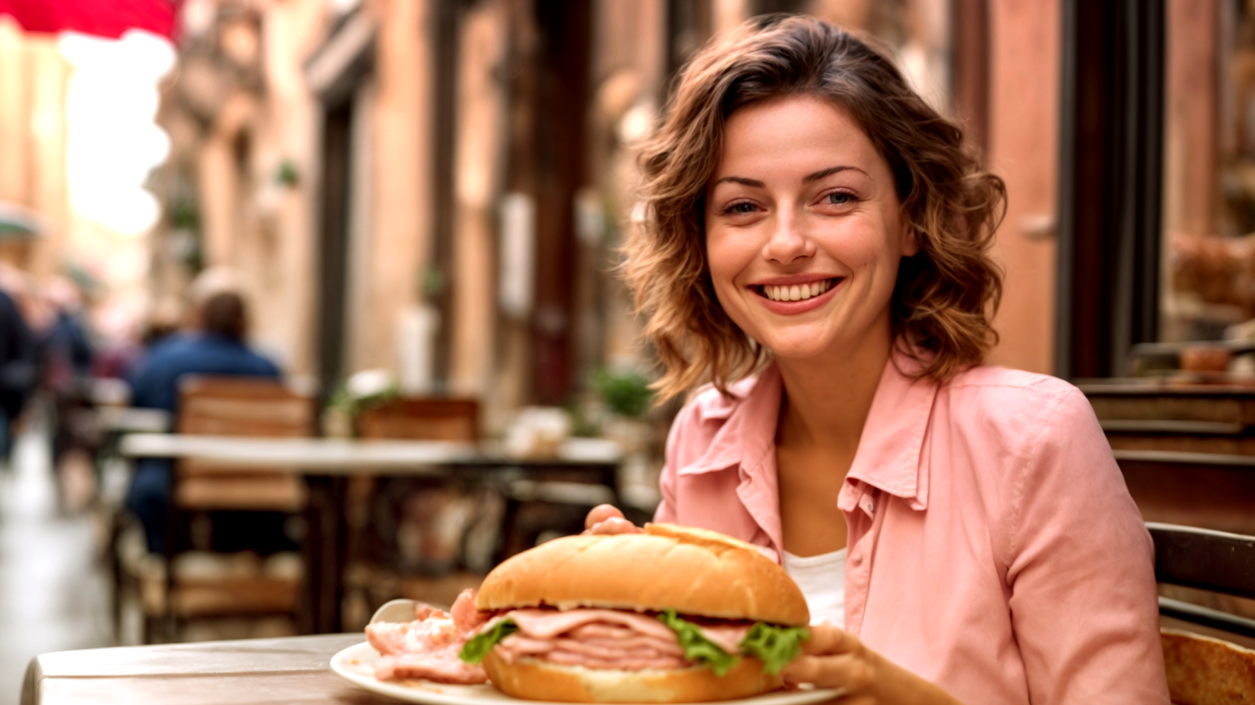 Mortadella panino Bologna"