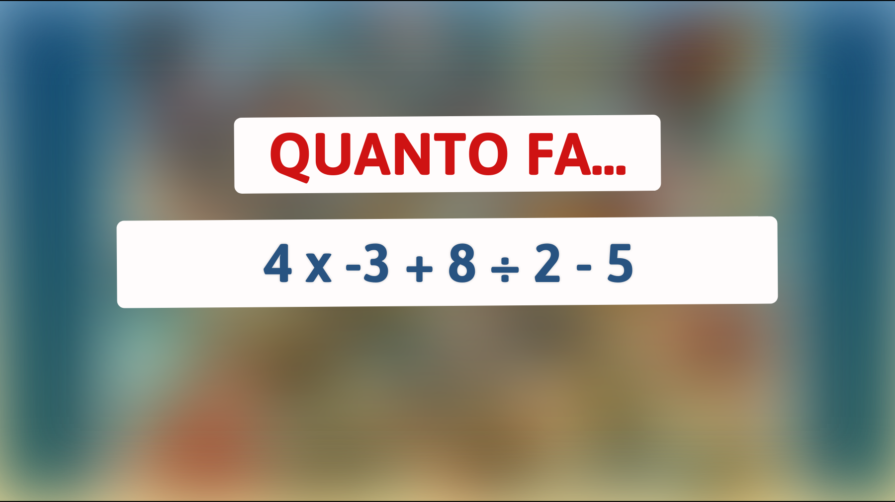 \"Riesci a risolvere questo enigma matematico che solo il 2% delle persone capisce al volo?\""