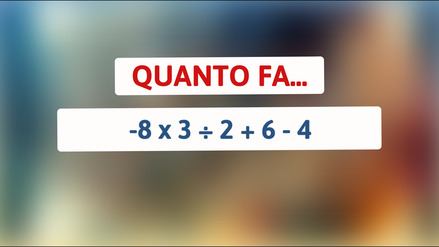 \"Solo il 5% della popolazione riesce a risolverlo! Scopri se sei tra i pochi geni in grado di decifrare questo enigma matematico!\""