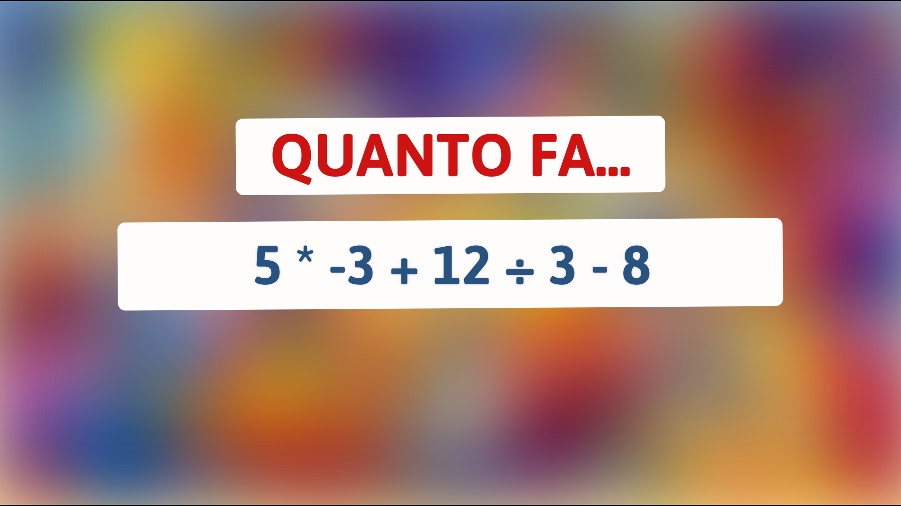 La sfida matematica che solo il 1% delle persone riesce a risolvere al primo tentativo! Sei tra loro?"