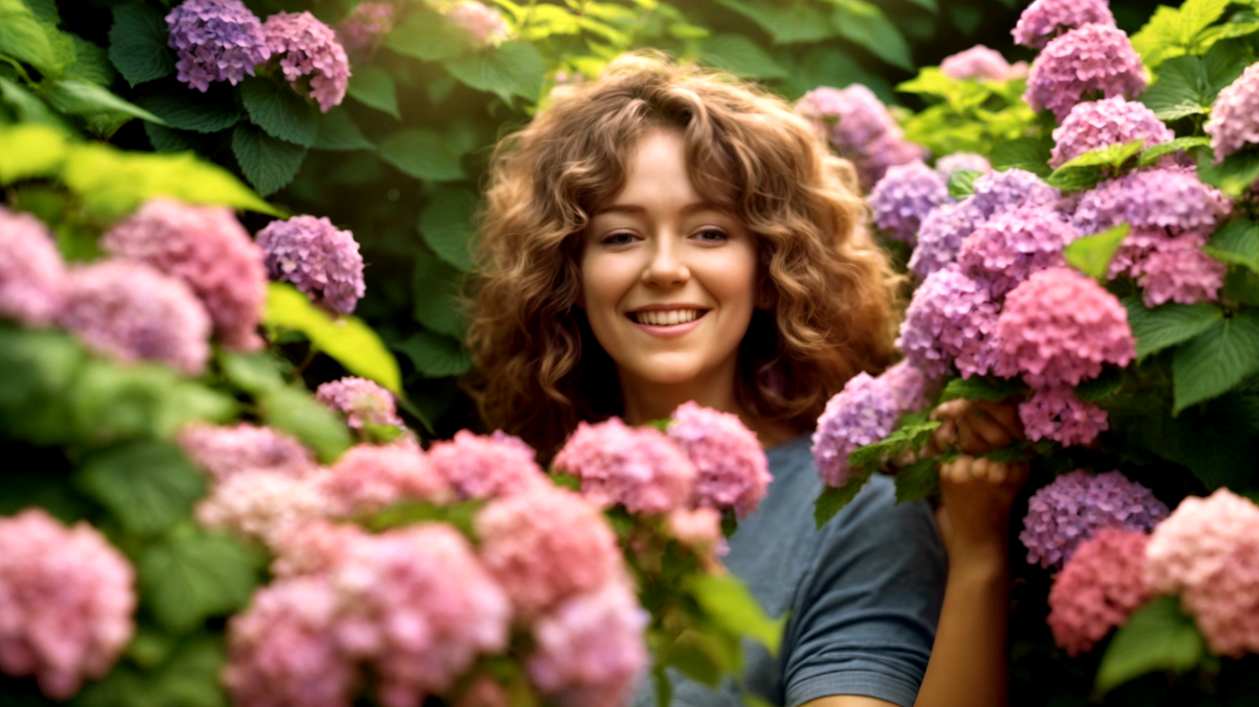 Ortensie attrezzi da giardinaggio fioritura vibrante"