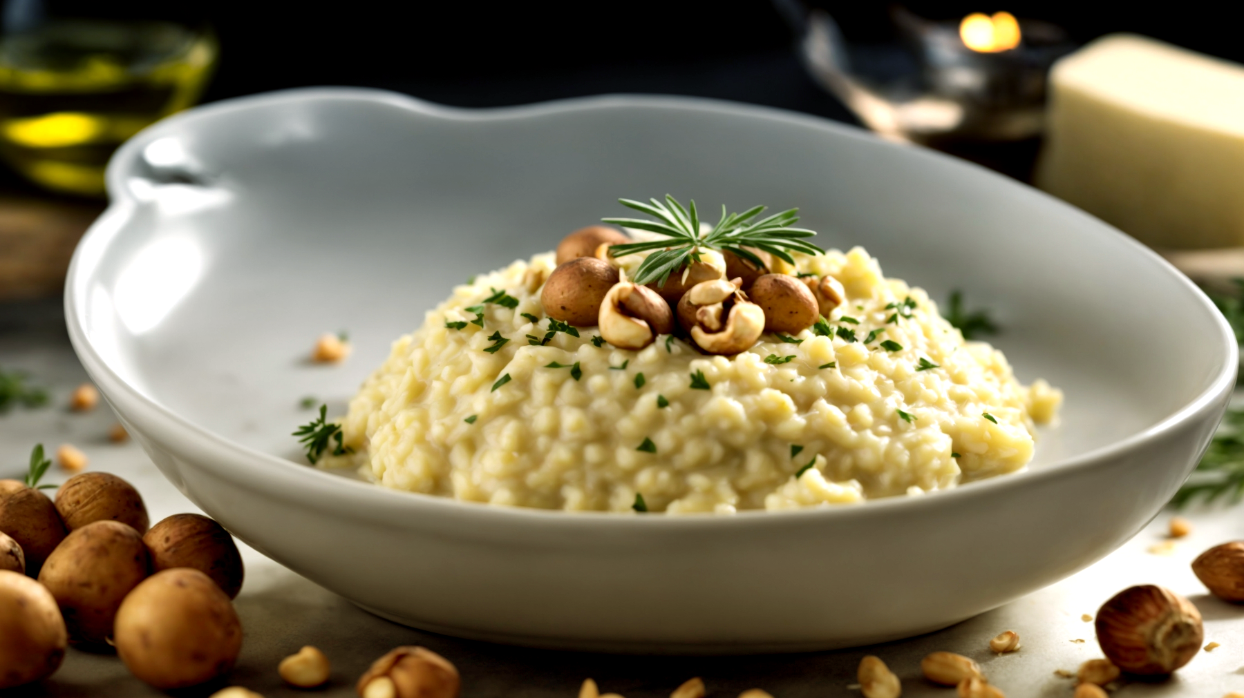 Patate novelle risotto nocciole tostate"