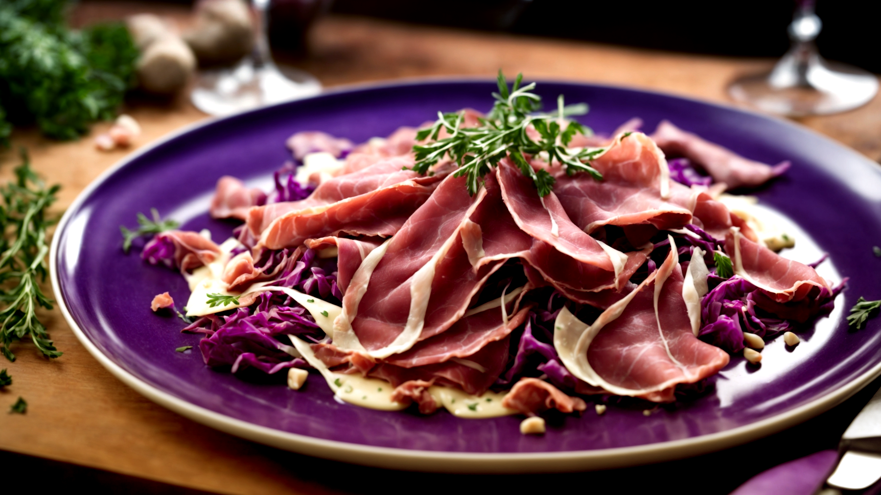 Scaloppine prosciutto cavolo viola"