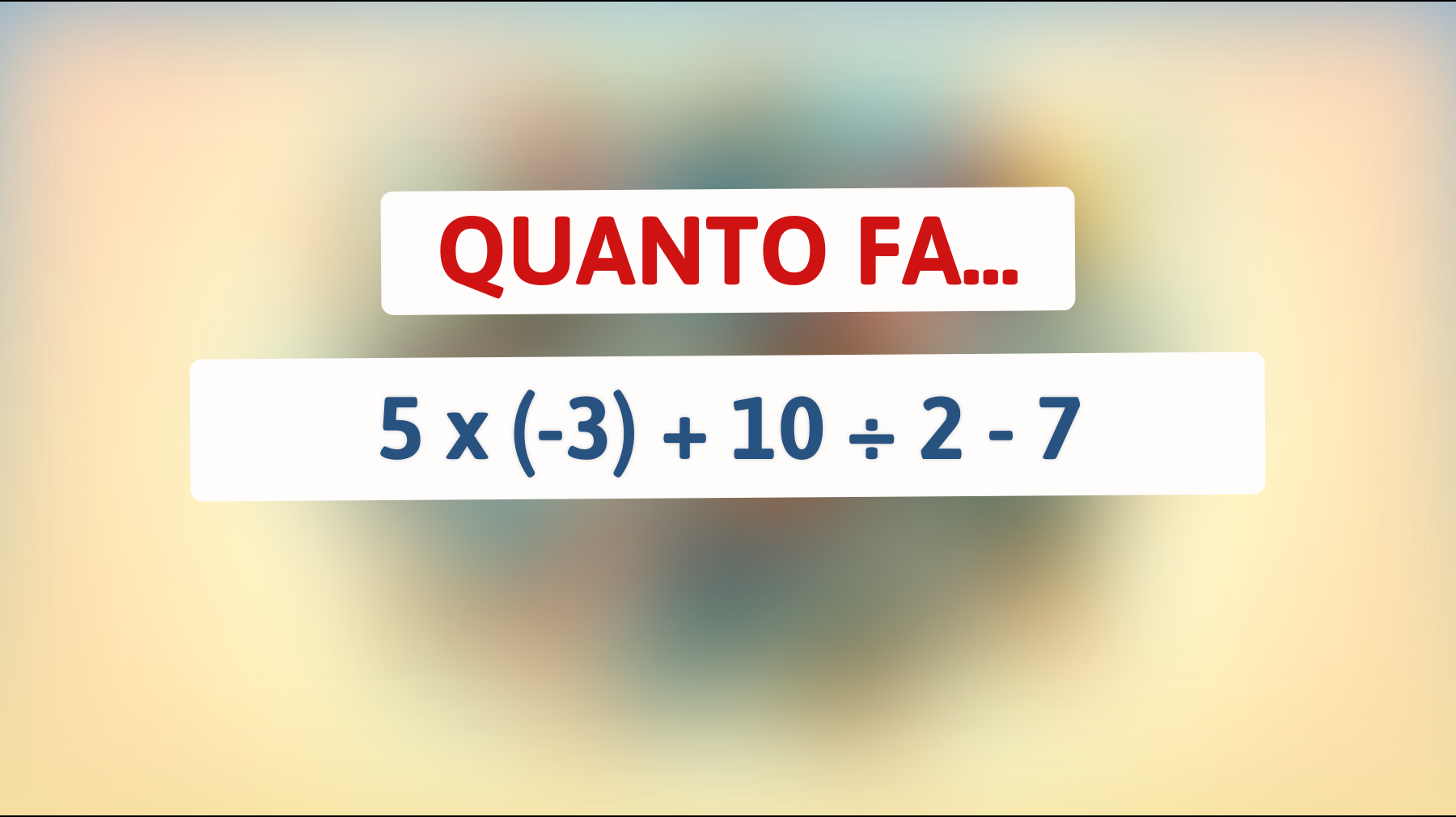 Sfida il tuo cervello: riesci a risolvere questo enigma matematico che pochi possono capire?"