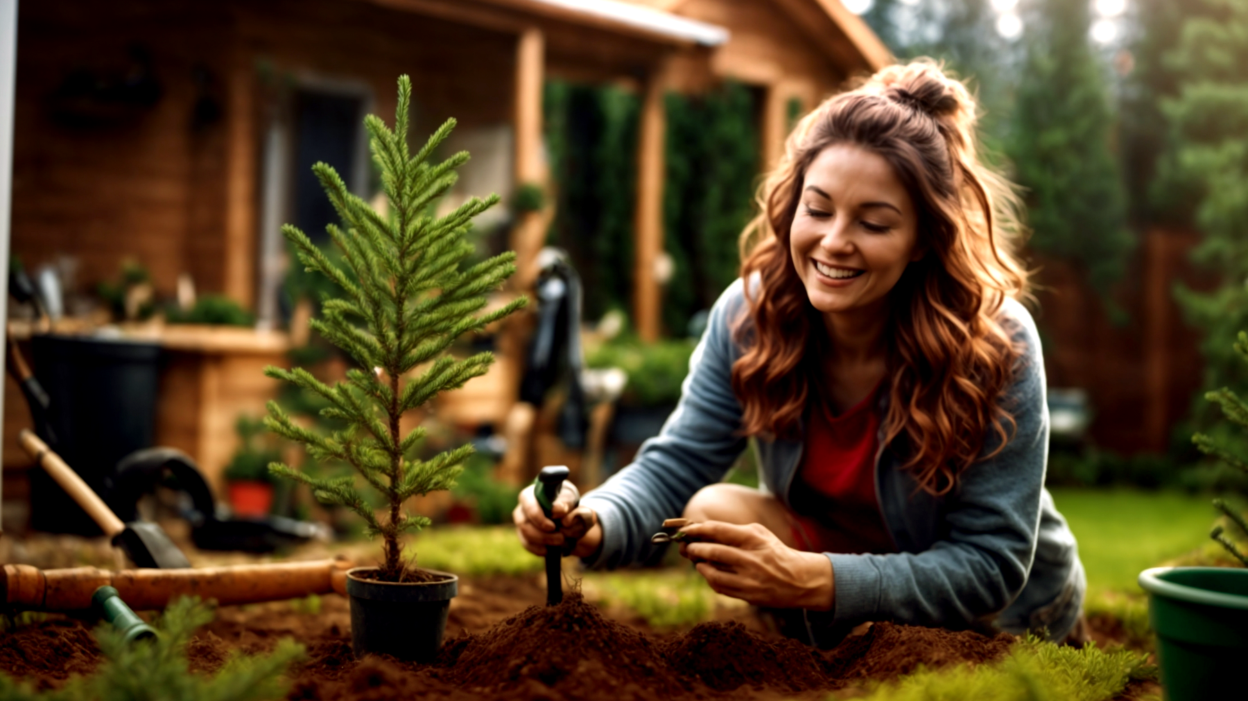 Abete decorazioni naturali sostenibilità"