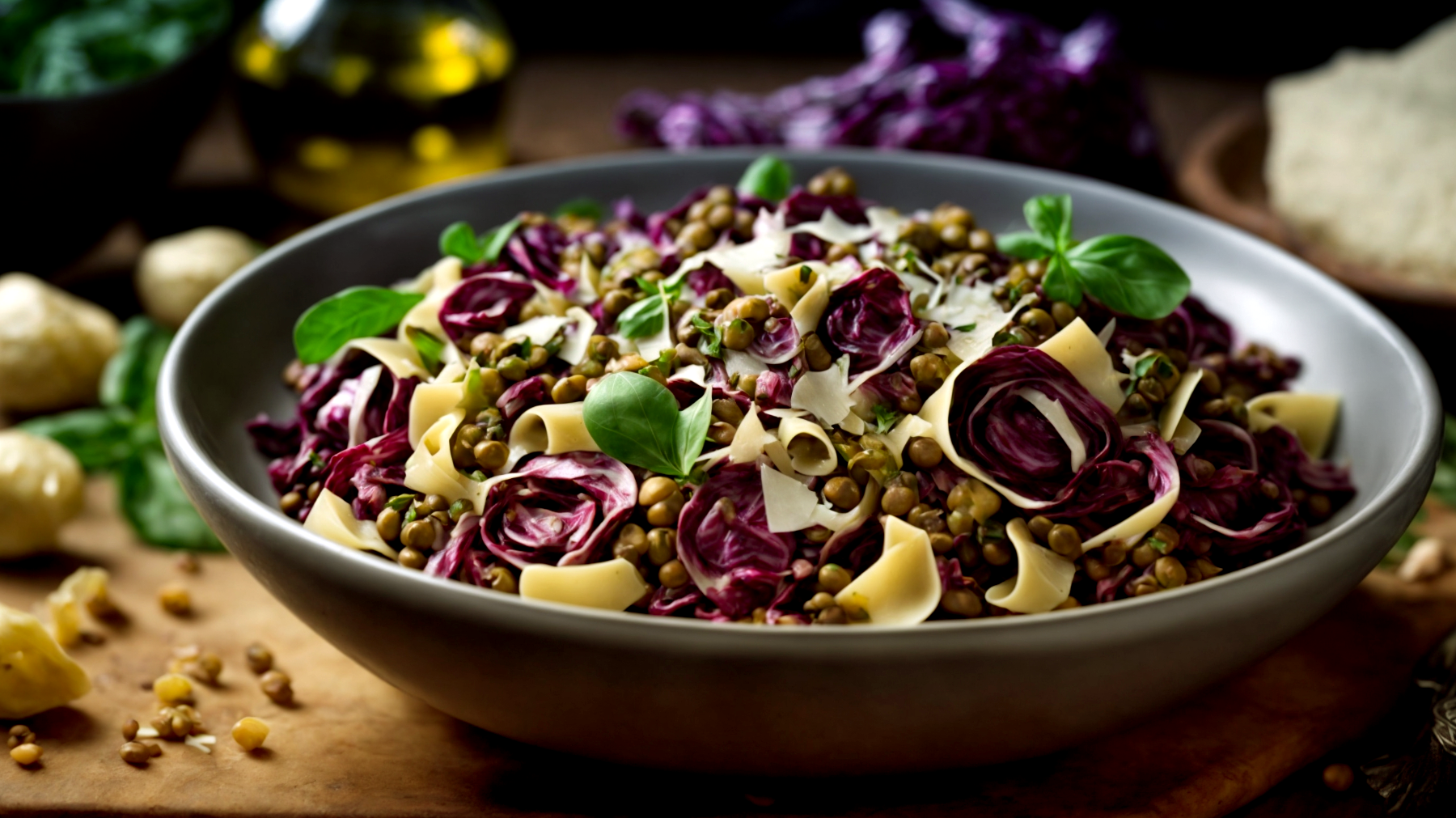 Gnocchi radicchio lenticchie"