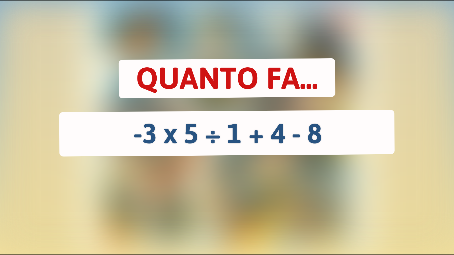 Solo il 2% delle persone risolve correttamente questo semplice calcolo! Sei tra i pochi geniali in grado di farlo?"